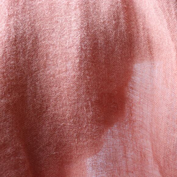 BODIE 100% Linen Sheer Tunic Top Burnt Orange Raw Edge Hem Oversized OS – Flawed - Picture 6 of 7